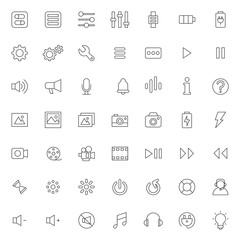 big set of ui - ux icons vector design with simple outline and modern style, editable stroke