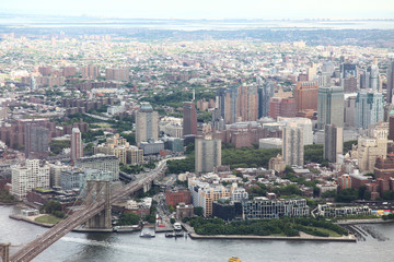 Fototapeta na wymiar NEW YORK,USA- JUNE 18,2018:Aerial view of new york city from one world trade building
