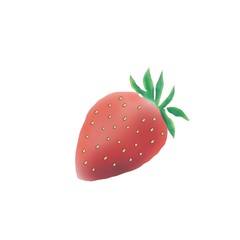 A strawberry on white background 