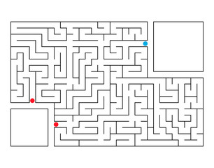 Abstract rectangular maze. Game for kids. Puzzle for children. Labyrinth conundrum. Flat vector illustration. With place for your image.