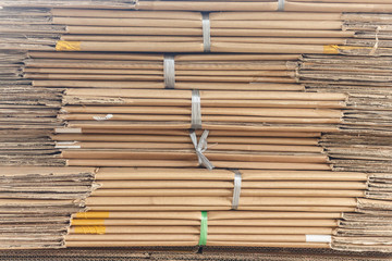 Many pile of paper box ream in warehouse factory.
