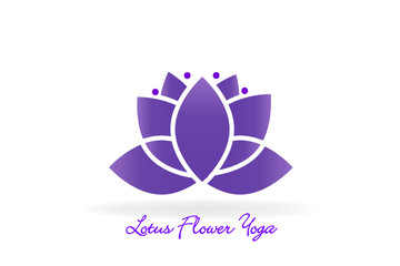 Lotus flower yoga logo vector 