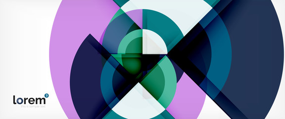 Obraz premium Modern geometric circles abstract background, colorful round shapes with shadow effects