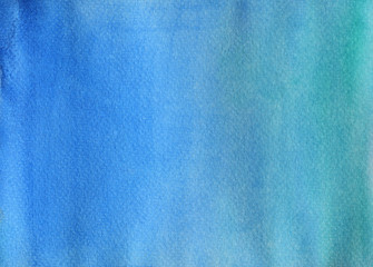 Obraz premium Color gradient from blue to green , Illustration abstract and bright background from watercolor hand draw on paper