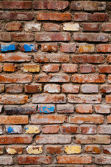 Old brown brick wall texture background