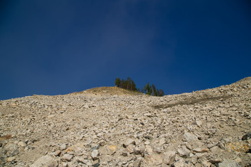 feldspar ore mine quarry with rocks dump mining technology