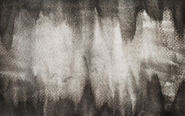 Black and gray stains flow on white background ,  Illustration abstract background and texture from watercolor hand draw on paper