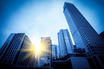 Contemporary architecture, office building, urban landscape, personal perspective..