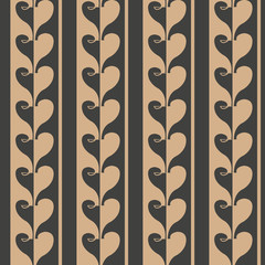 Vector damask seamless retro pattern background geometry heart cross frame line