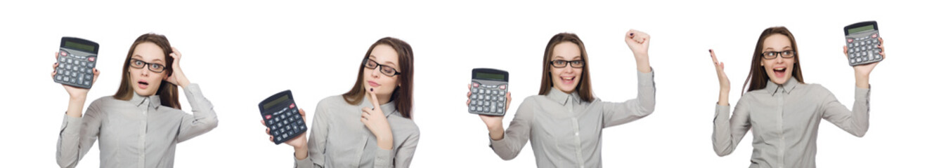 Woman in business concept isolated on white