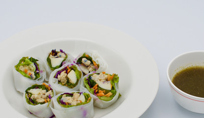fresh vegetable rice wraps