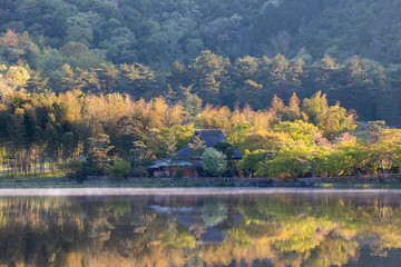 京都ぶらり、春の日の広沢の池