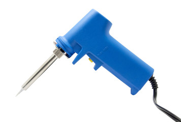 Soldering iron gun electric solder for soldering electronic work or repair electronic isolated on...