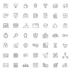 big set of business management icon with simple outline and modern style, editable stroke vector eps 10