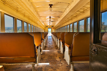 interior of old train 