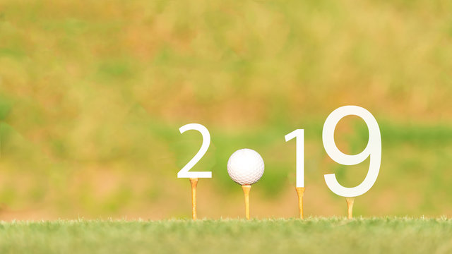 Happy new year 2019, Golf sport conceptual image