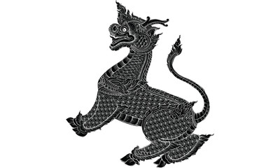  Thai tradition painting,Thai tattoo, vector