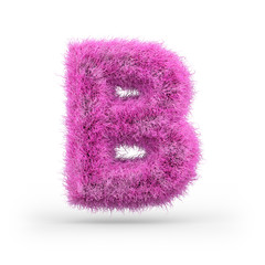 Uppercase fluffy and furry font. 3D