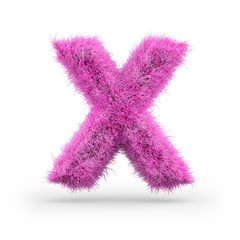 Uppercase fluffy and furry font. 3D
