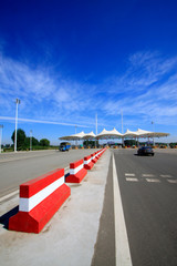 Fototapeta premium Highway toll station landscape architecture, China