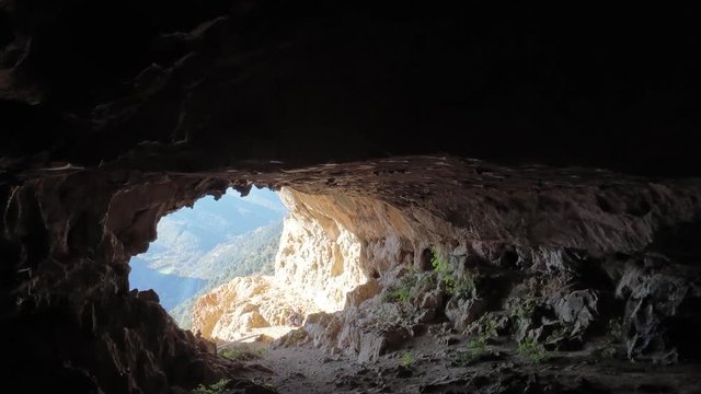 Leaving the cave with drone