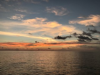 beautiful sunset on maldive island