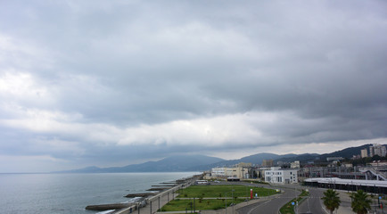 Fototapeta na wymiar View of the town of Adler