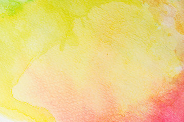 abstract green, yellow, orange and red rose watercolor background. art hand paint
