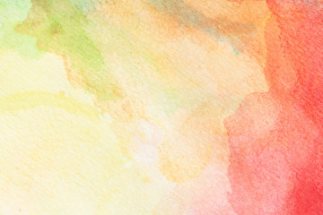 abstract green, yellow, orange and red rose watercolor background. art hand paint