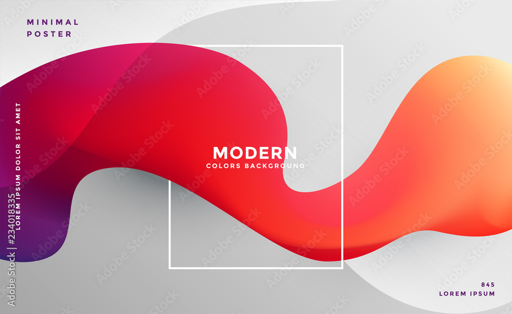 Sticker 3d colorful dynamic fluid wave abstract background