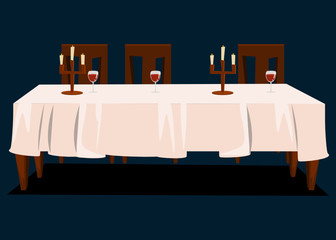 table and chair vector illustration