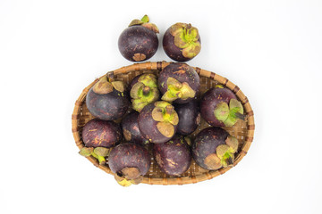 Mangosteen isolated on white background