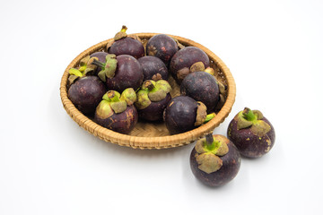 Mangosteen isolated on white background