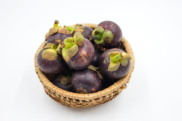 Mangosteen isolated on white background