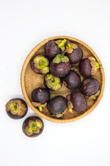 Mangosteen isolated on white background