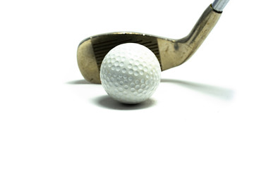 Golf ball on white background