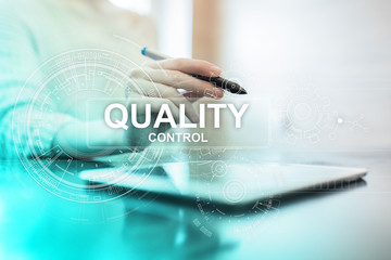 Quality control check box. Guarantee Assurance. Standards, ISO. Business and technology concept.