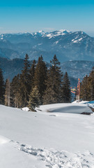 Fototapeta na wymiar Smartphone HD wallpaper of beautiful alpine winter view at Bad Reichenhall - Bavaria - Germany