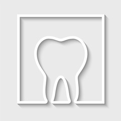 teeth icon, dentist flat vector symbol, a healthy tooth