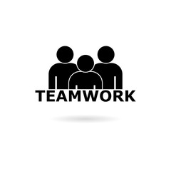 Black Teamwork concept with success people team icon or logo