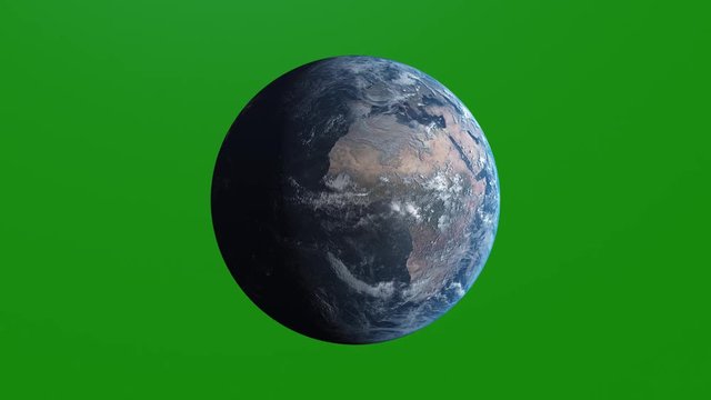 Ultra Realistic Earth Rotating, 4K. Perfect for your own background using green screen. High resolution texture