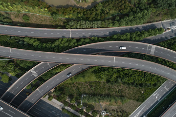 directly down view of highway