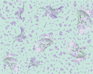 Fototapeta na wymiar Floral lavender retro vintage background, illustration