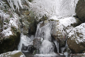 Winter of the Haydushki Waterfalls in Berkovitsa.
