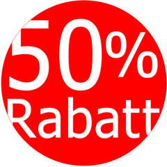 nrds1 NewRoundDiscountSign nrds - Shopping: 50% Rabatt Aufkleber - rund rot xxl - g6781