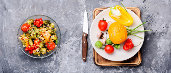 Baked vegetable salad