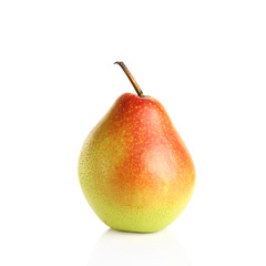 ripe pear on white background