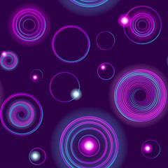 Seamless Pattern of Neon Concentric Circles