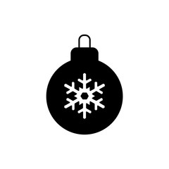 Obraz premium Christmas ball with snowflake. vector icon