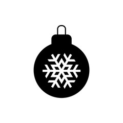 Fototapeta premium Christmas ball with snowflake. vector icon